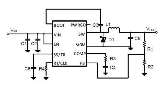 4.5V-60V Vin，5A，高效、频率可调、降压DCDC转换器